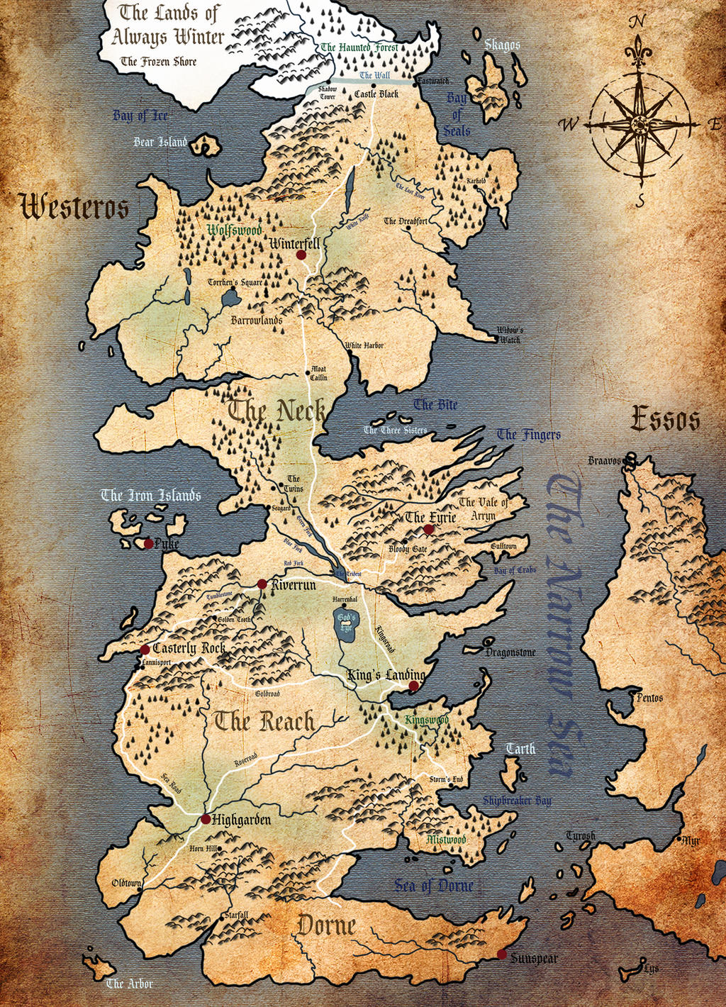 Westeros Physical Map  In English  By A Lack Of Rainbows D8seedv 