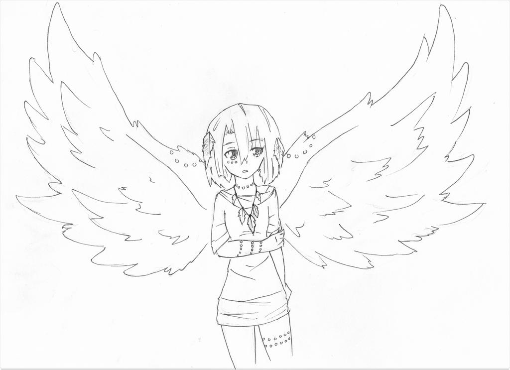 Tribal Manga Girl with Wings by AlkaLightning on DeviantArt