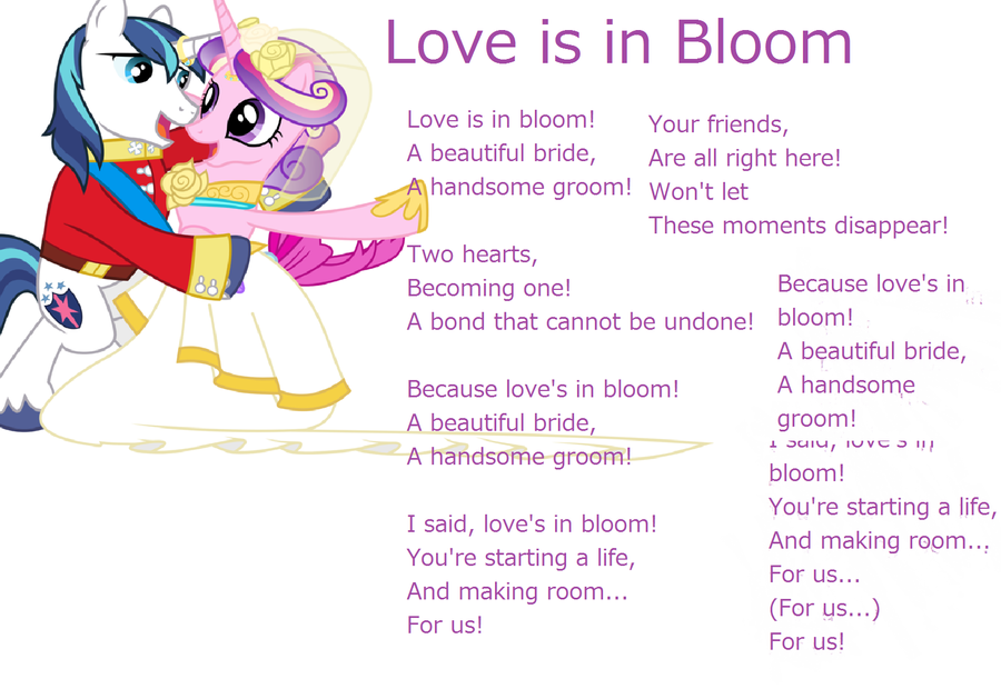 lobve is in Bloom Lyrics by PrincessCadancePony on DeviantArt