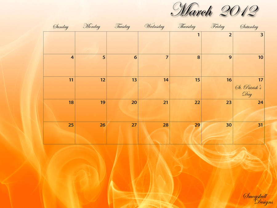 Calendar March 2012 by Smogskull on DeviantArt