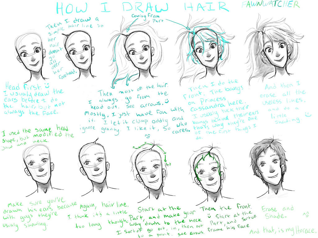 How I Draw Hair By Fawnwatcher On DeviantArt