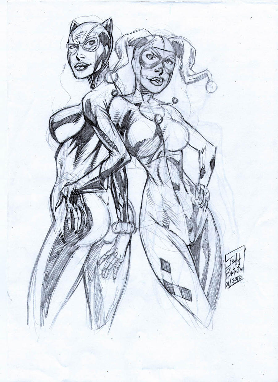 Catwoman and Harley Quinn by Jeff-Batista on DeviantArt