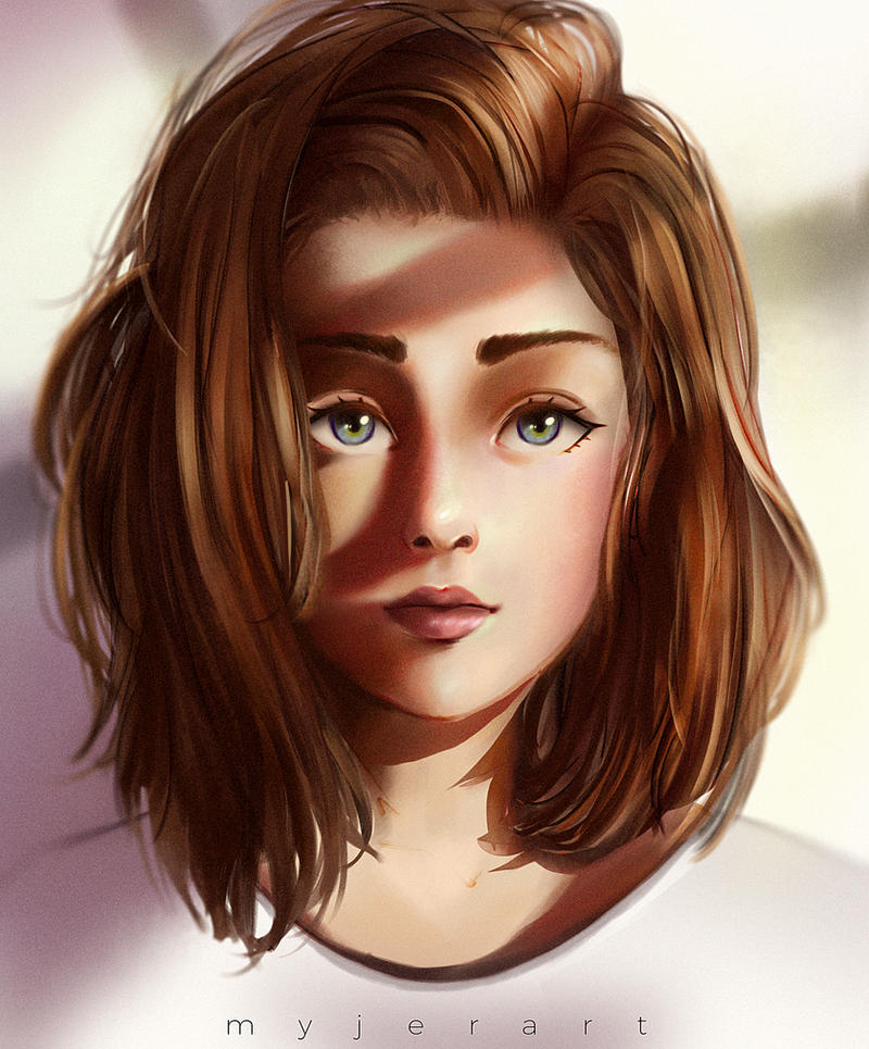 brown haired girl by myjerart on DeviantArt
