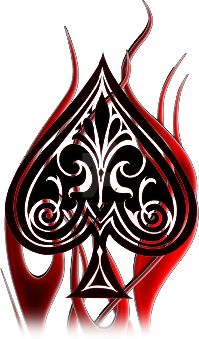 Tattoo Design Spade and Fire by txnHippie92 on DeviantArt