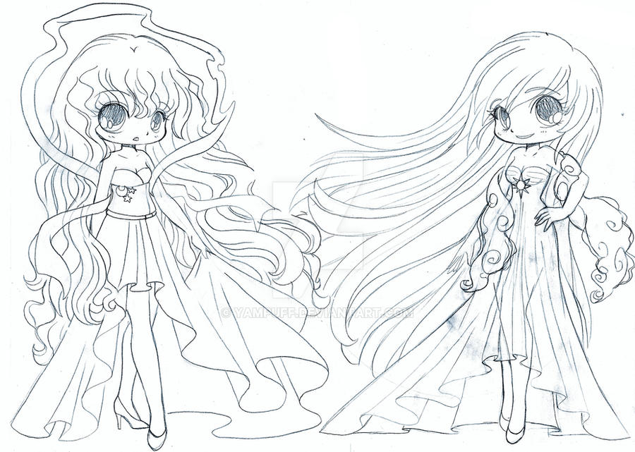 Day and Night Chibi Sketches by YamPuff on DeviantArt