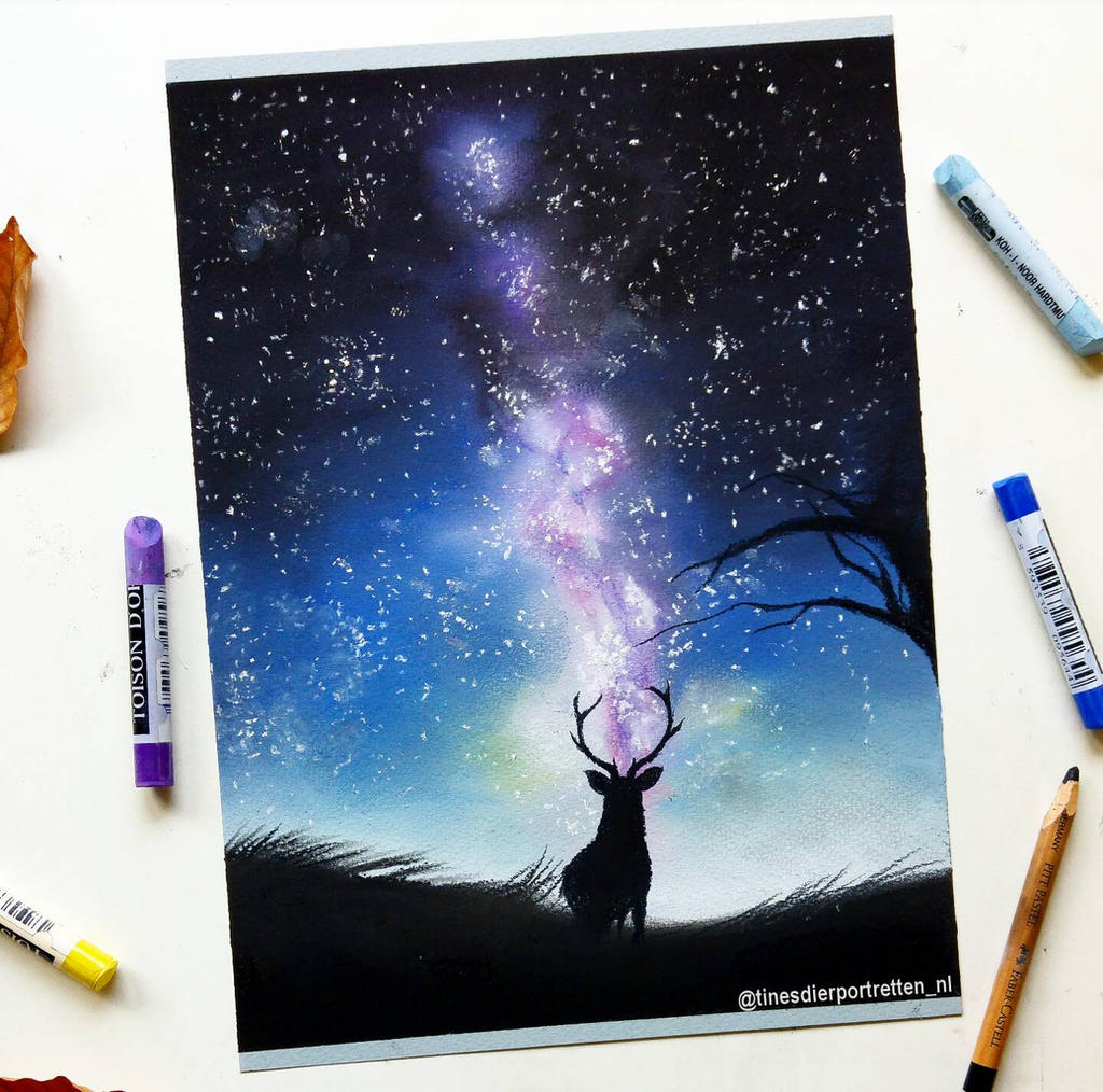 'Lonely stag' pastel drawing by LeontinevanVliet on DeviantArt