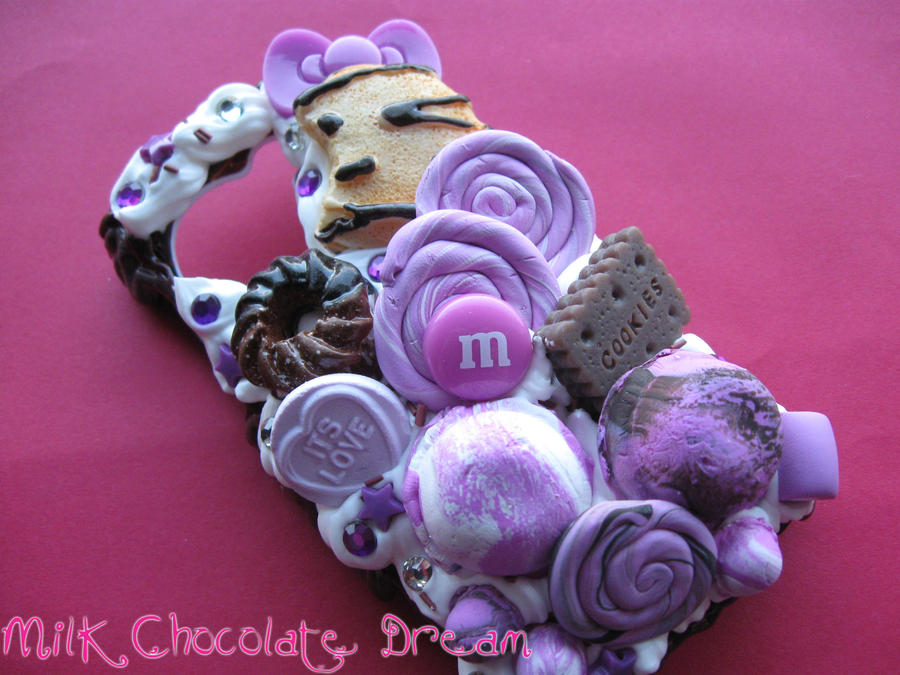 Purple and Chocolate Decoden Phone Case by Frainy on DeviantArt