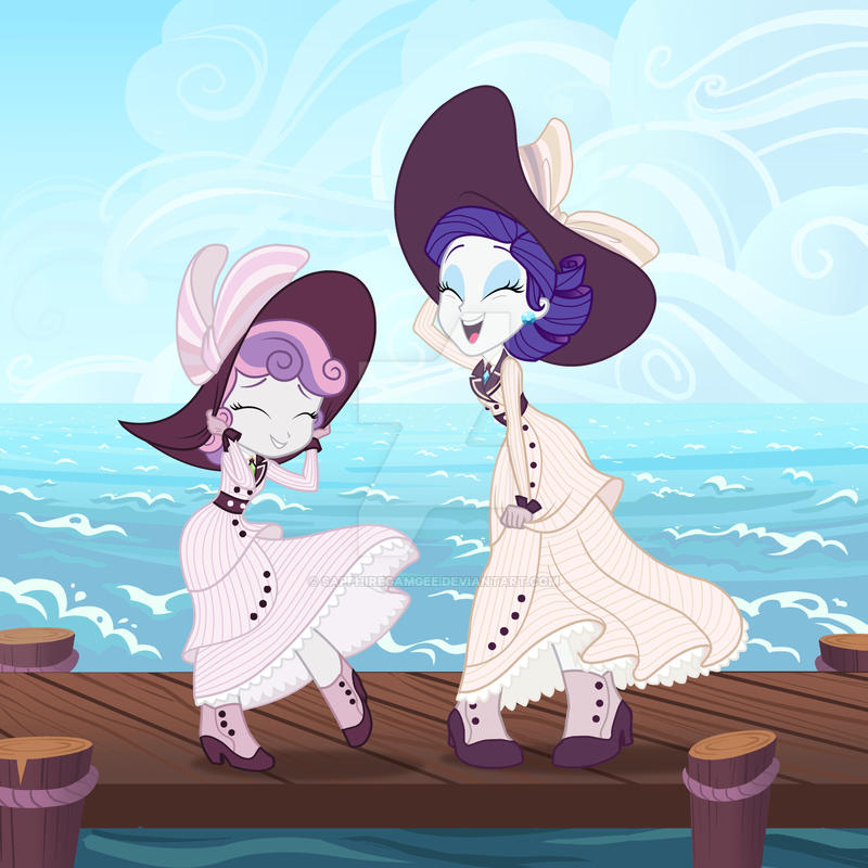 Rarity and Sweetie Belle Titanic Dresses