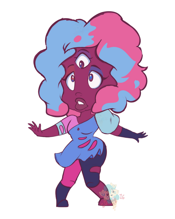 Just a lil warm up :3  I may or may not have a tiny liking to Garnet's hair. Wish I knew where I can turn my drawings into stickers ^^' Garnet © Rebecca Sugar
