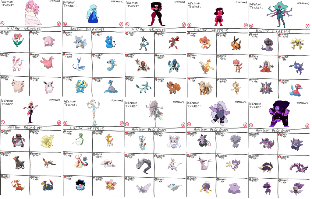 All crystal gems pokemon team's. part1. by fany88rousselove on DeviantArt
