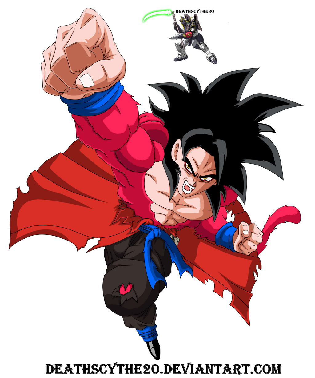 Goku Xeno SSJ4 - render by DeathScythe20 on DeviantArt