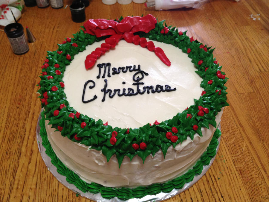 Christmas wreath cake! by xMalfoy97 on DeviantArt