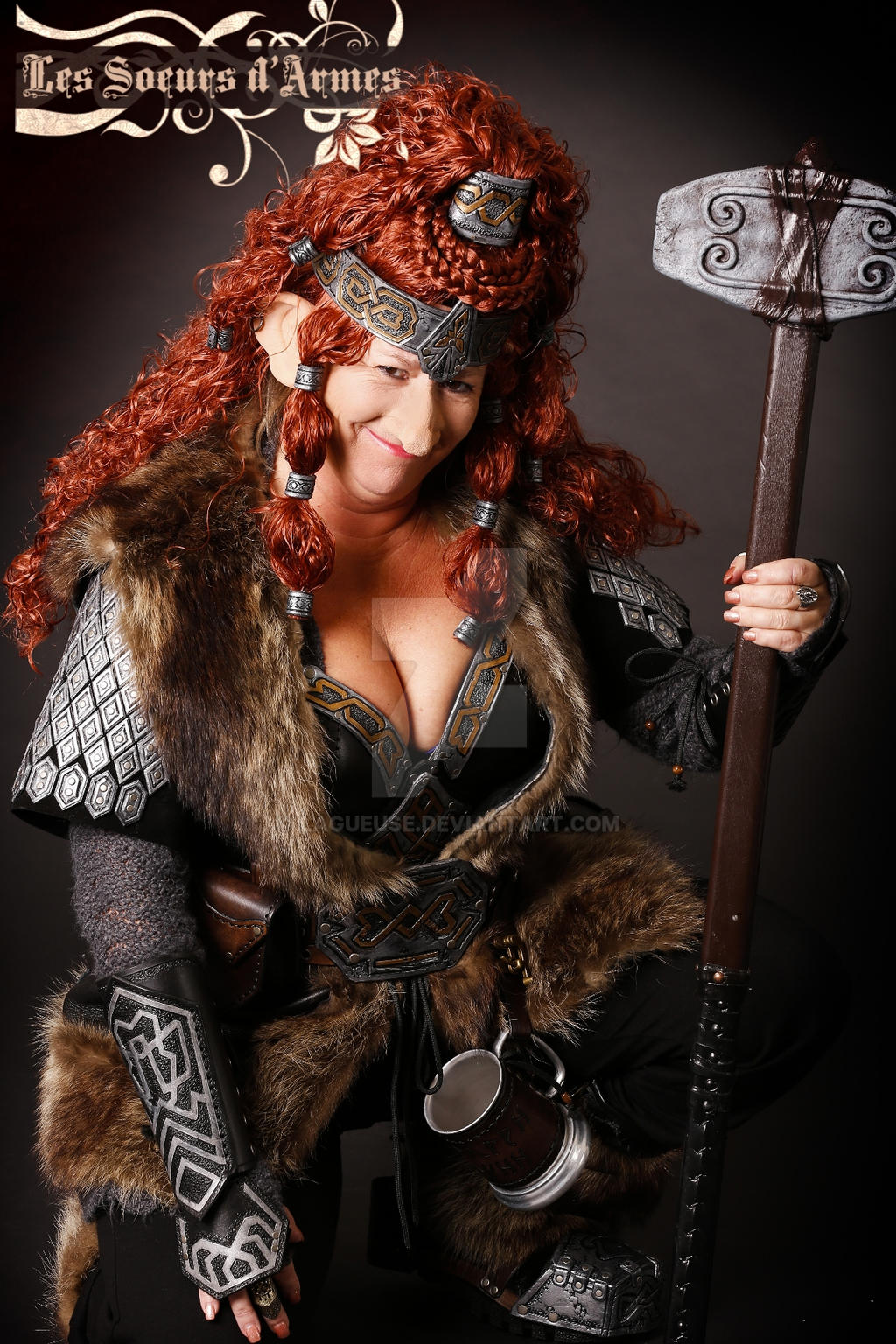 dwarf leather armor female woman by lagueuse on deviantart