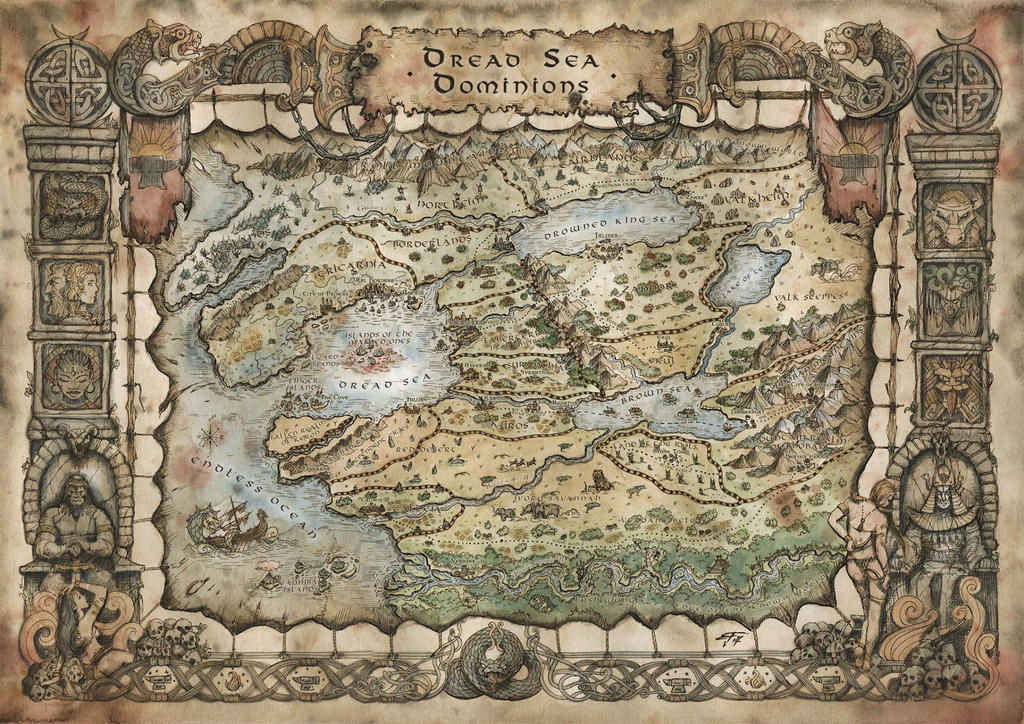 Dread Sea Dominions - Beasts and Barbarians Map by FrancescaBaerald