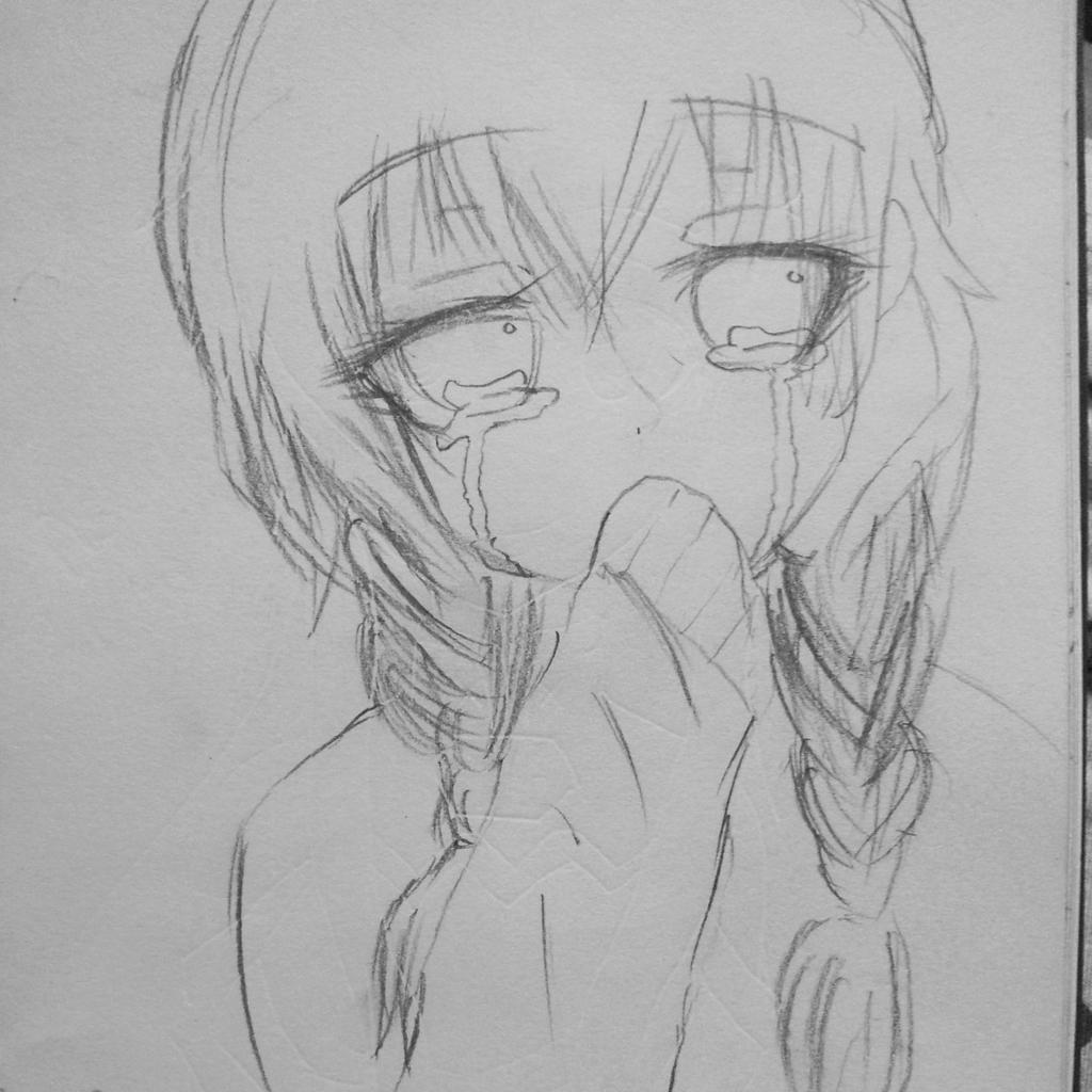 My drawing(animegirl crying) by twilightmoon99 on DeviantArt