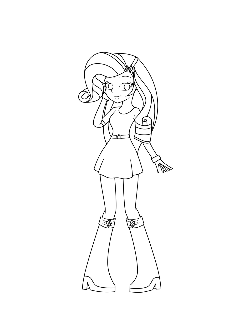  Equestria  Girls  Rarity  Lineart by DarkenGales on DeviantArt