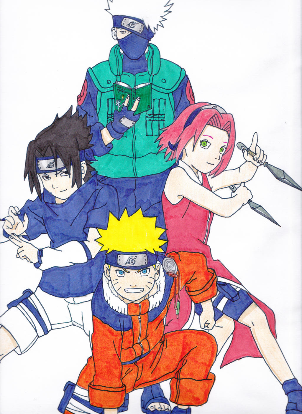 Naruto, Sasuke, Sakura and Kakashi by kekegenkai1 on DeviantArt