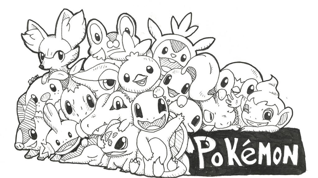 Starter Pokemon Coloring Pages 1