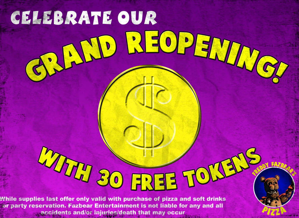 Freddy's Grand Reopening Coupon by thechosenone12 on DeviantArt