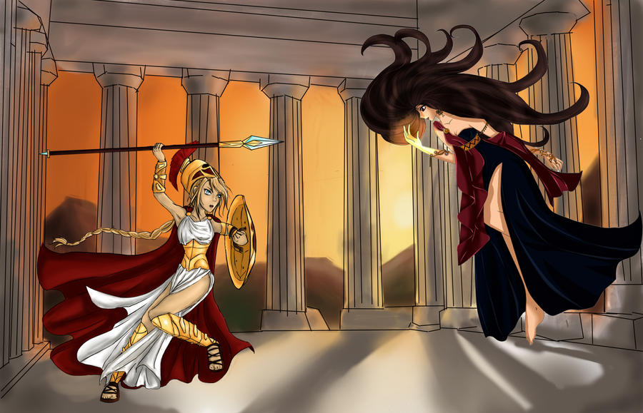 Athena vs Eris by ScarletThief on DeviantArt