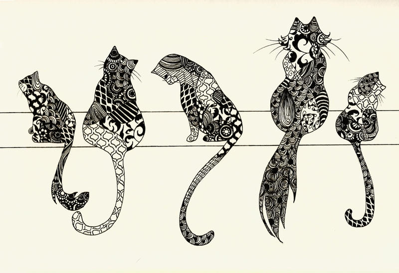 Zentangle Cats by AliceTerrarium on DeviantArt