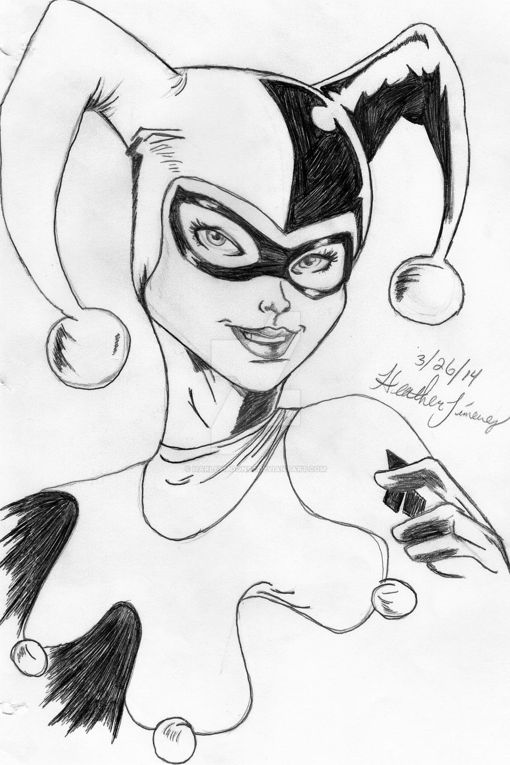 Harley Quinn Pencil Sketch