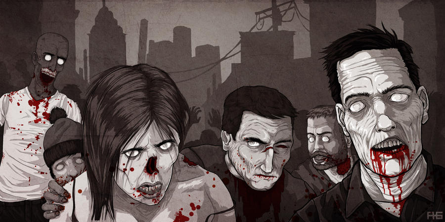 Zombies - black and white- by Rougaroux on DeviantArt