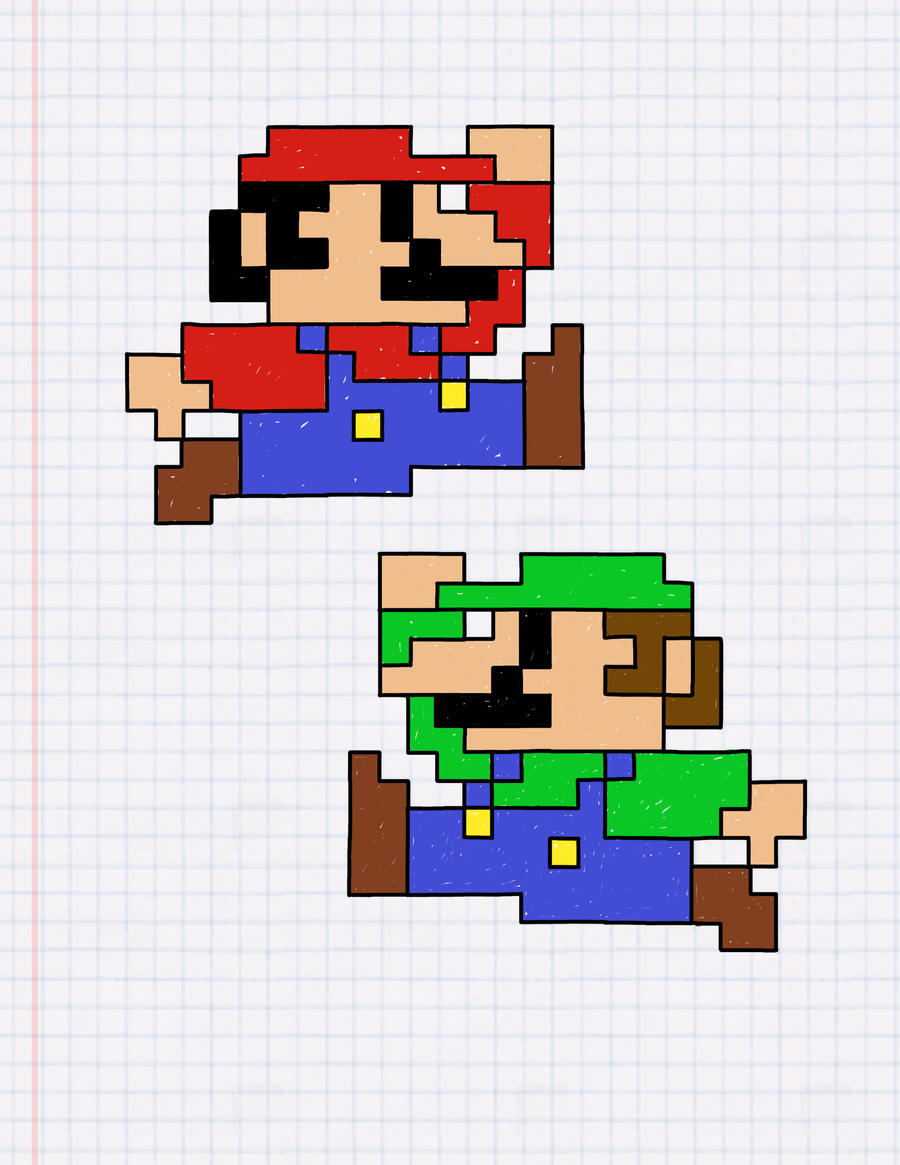 Mario and Luigi The Graph Paper Edition by henrickdulin on DeviantArt