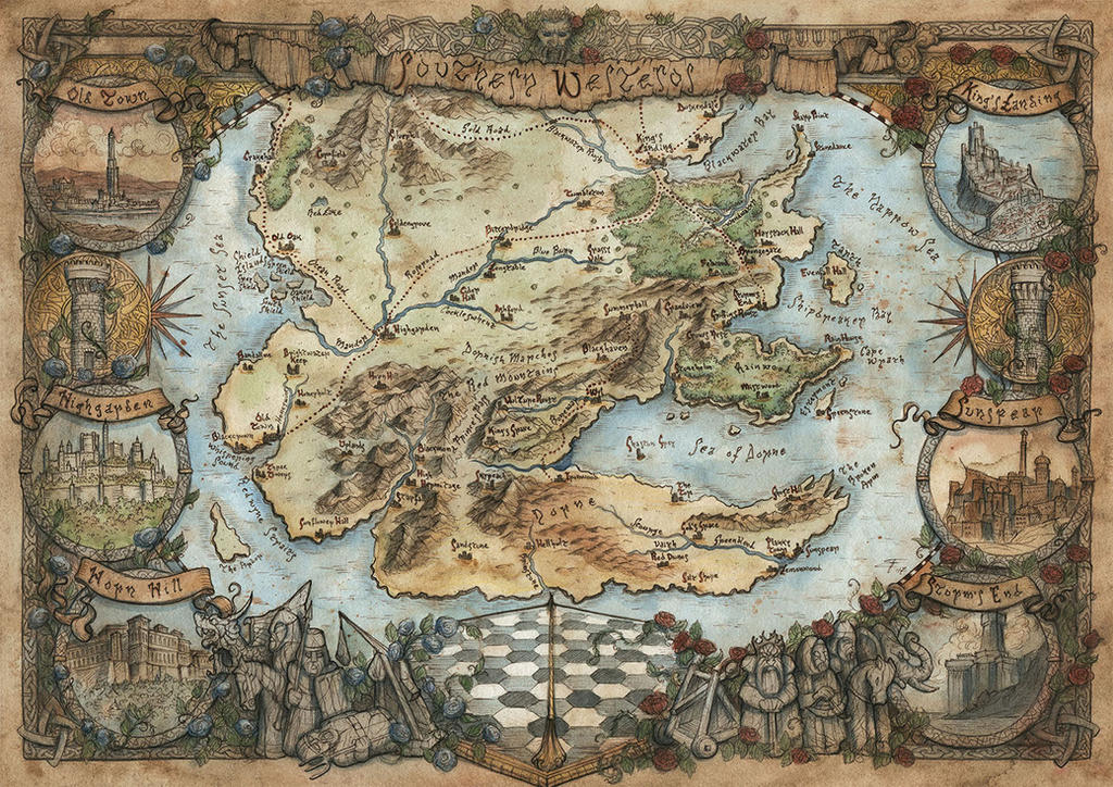 Southern Westeros Map - Game of Thrones by FrancescaBaerald