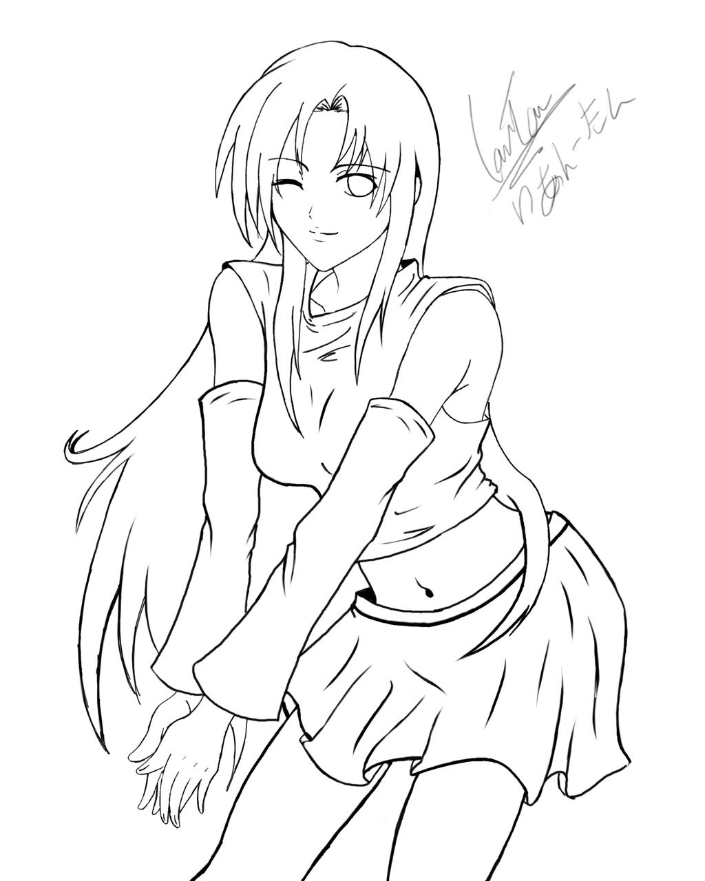 Anime Girl drawing Line Art by kusanagi91 on DeviantArt