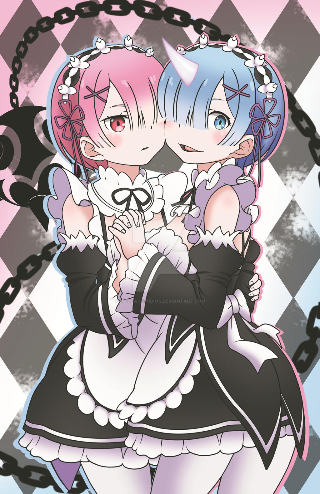 Ram and Rem - Re:Zero by OneWhoWatchesFires on DeviantArt
