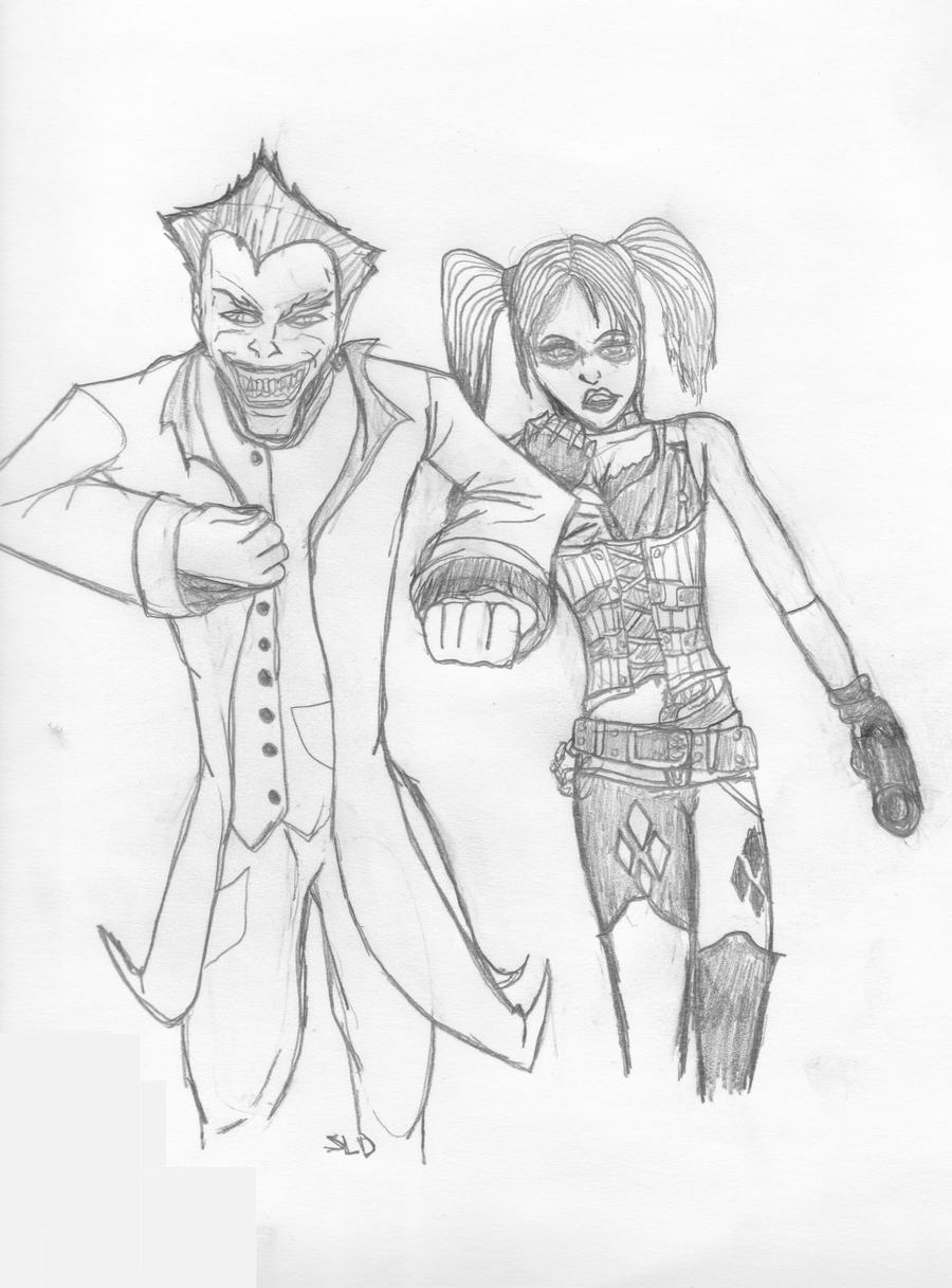 Batman: Joker and Harley Quinn L00nE Drawing by S00perL00nEdood on ...