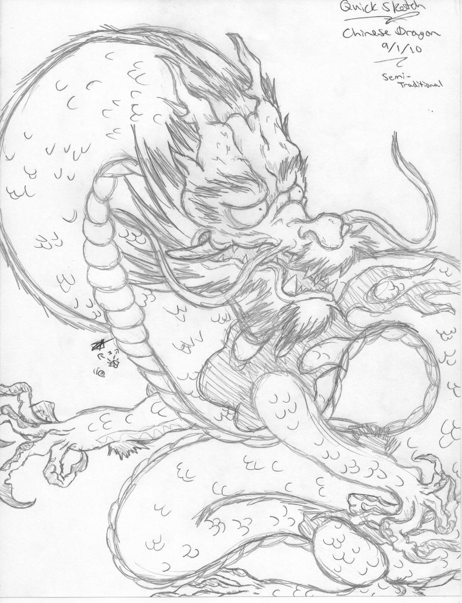 chinese comodo dragon drawing