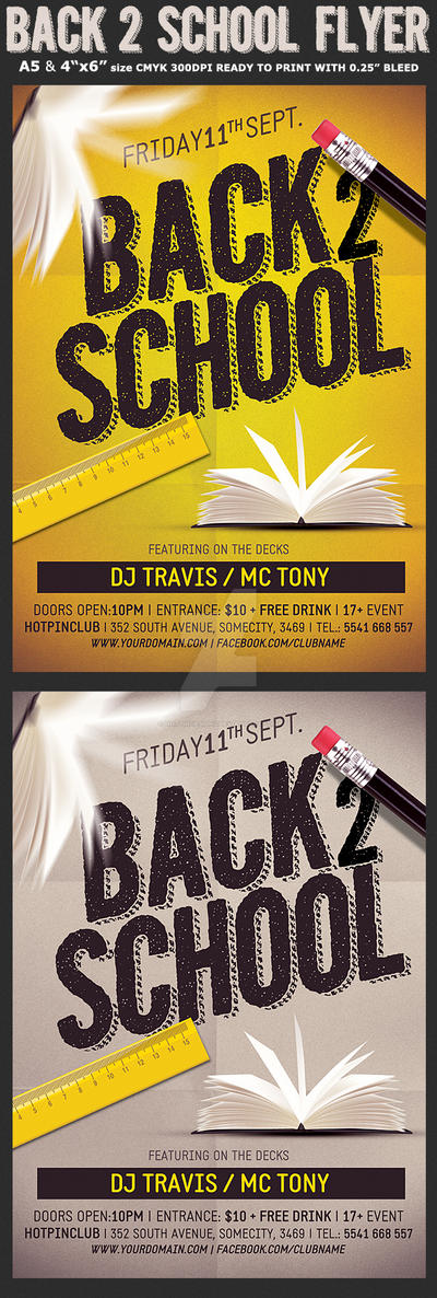 Back To School Party Flyer Template