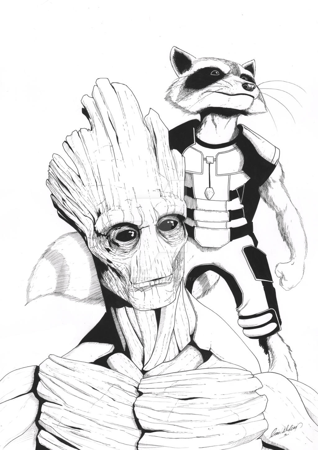 groot guardians of the galaxy coloring pages coloring pages