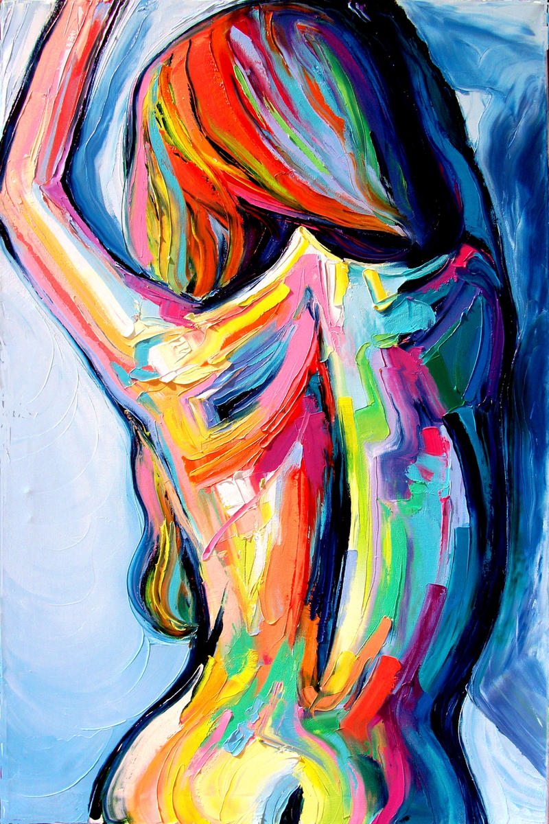 SALE Female FIGURE Abstract painting nude Woman TORSO Oil