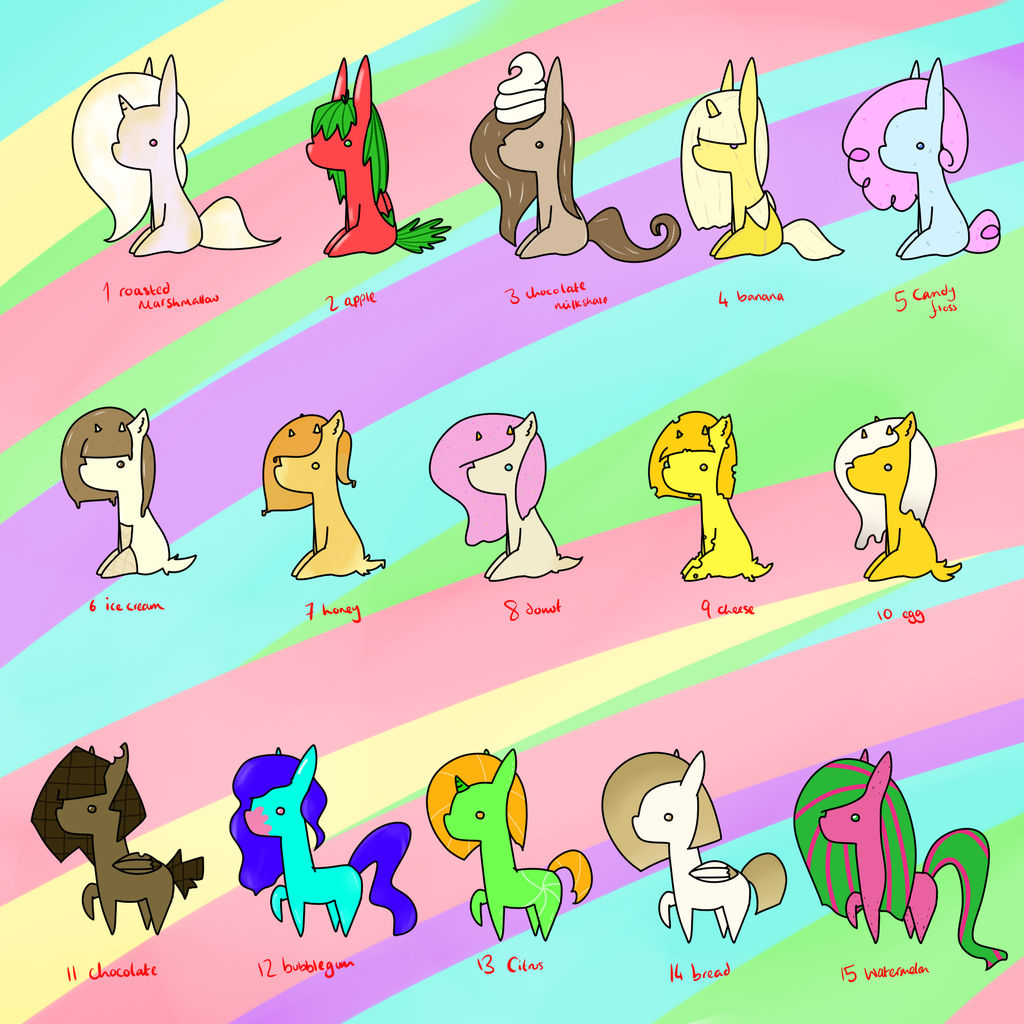 Food Themed Goat and Pony Adopts 3/15 OPEN by ...