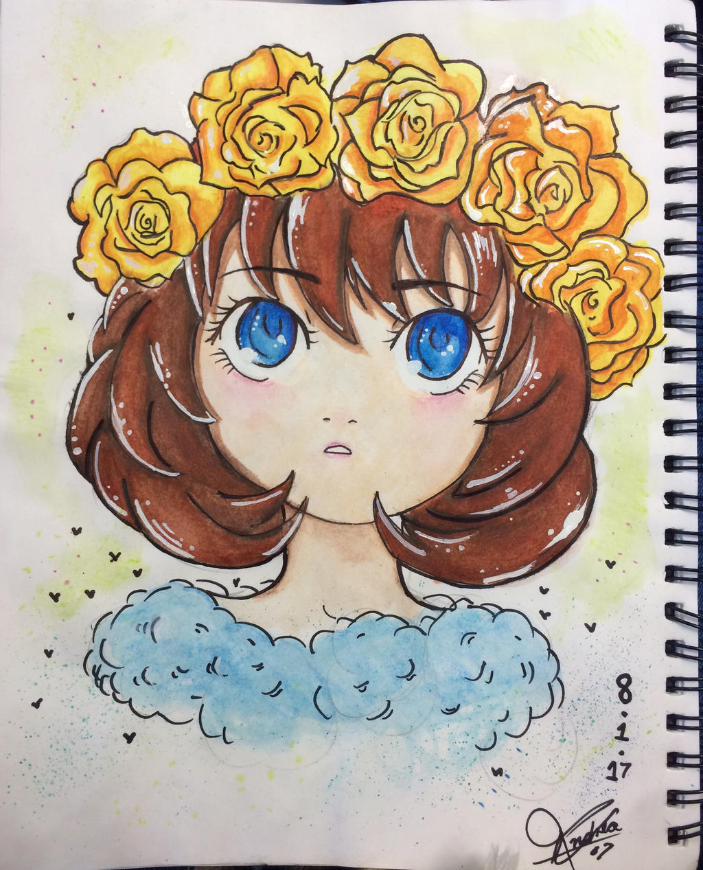 Watercolor anime girl by paoescritora on DeviantArt