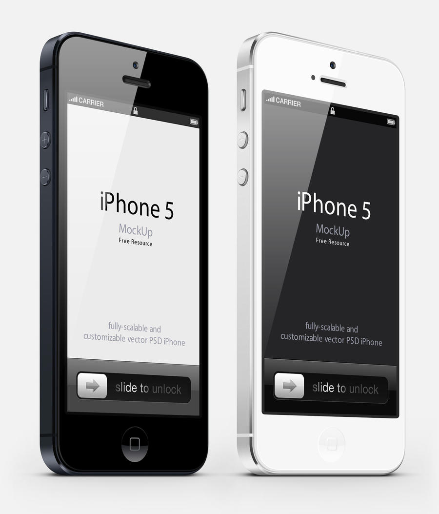 Free 3\/4 View iPhone 5 Psd Vector Mockup by Pixeden on DeviantArt