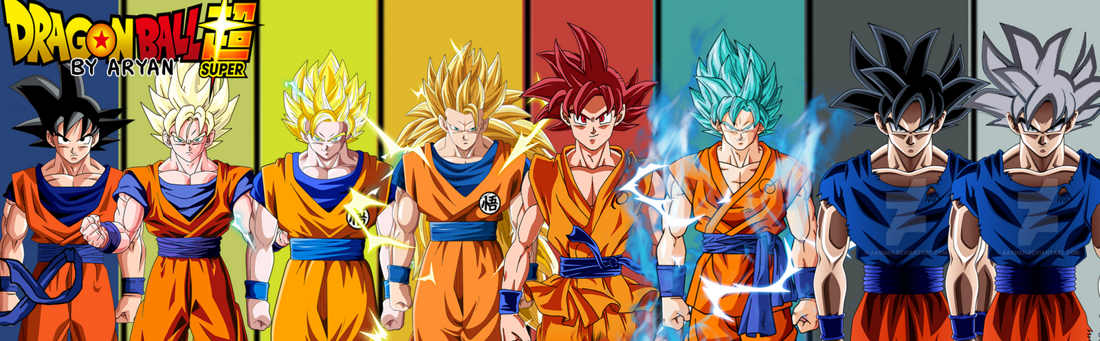 Goku All Super Saiyan Forms Poster/Wallpaper by ...