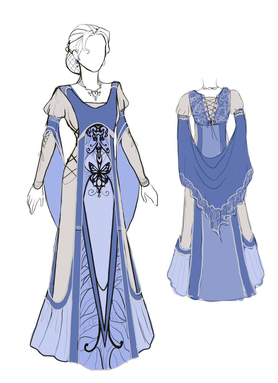 Blue dress design by EulaliaDanae on DeviantArt