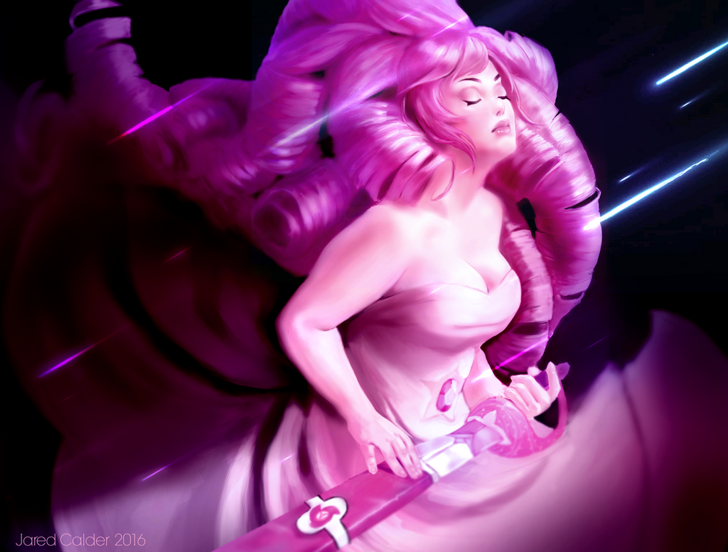 “I’ll fly like a comet” I’m extremely excited for the new season of Steven Universe next week.  Hope you like this painting I did of Rose Quartz took my time on it...