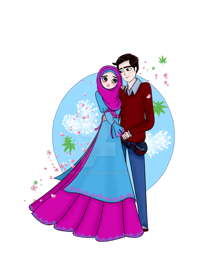 870 Gambar Kartun Muslimah Couple Terbaru