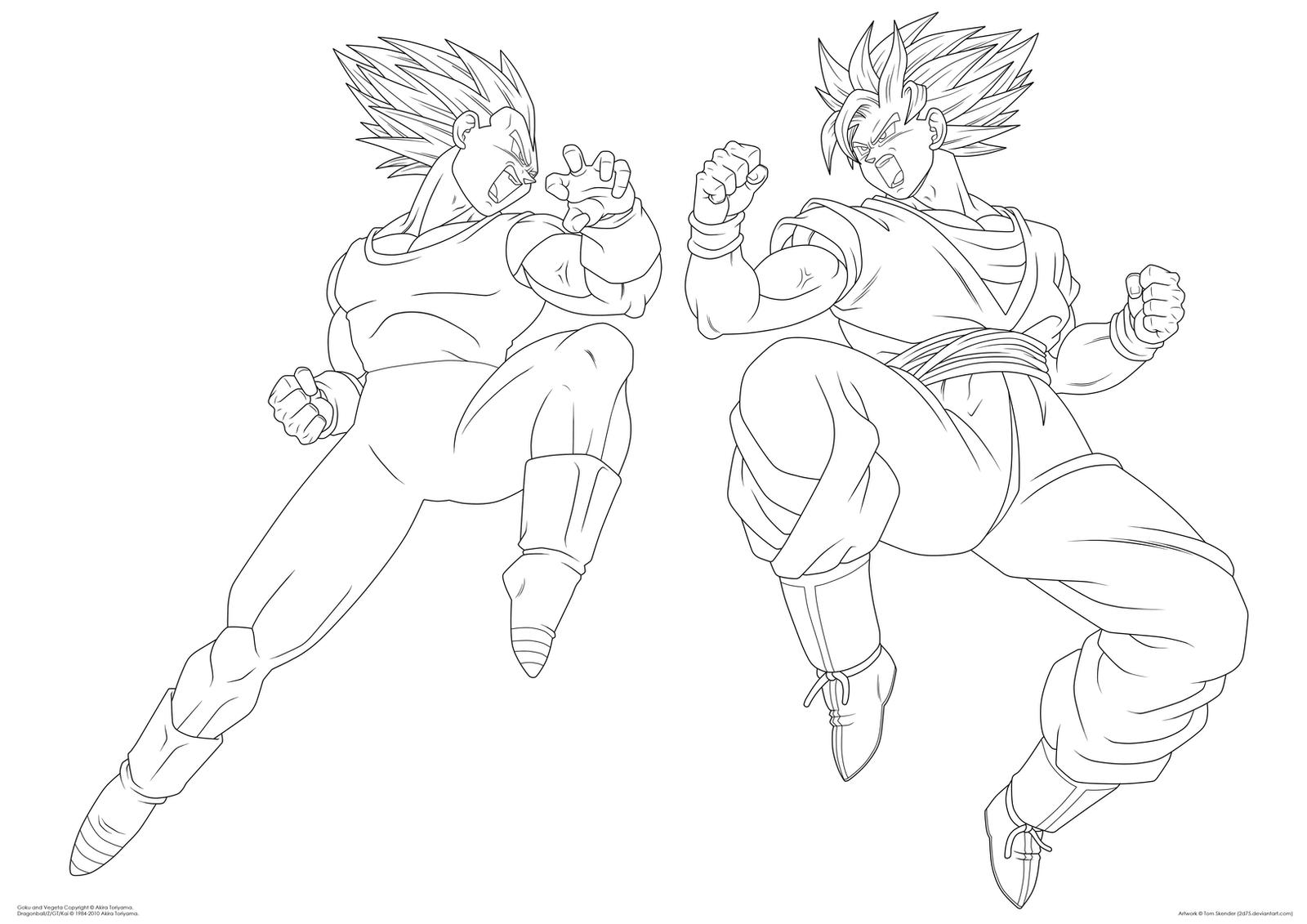 Lineart by moxie2D $Goku and Ve a Lineart by moxie2D