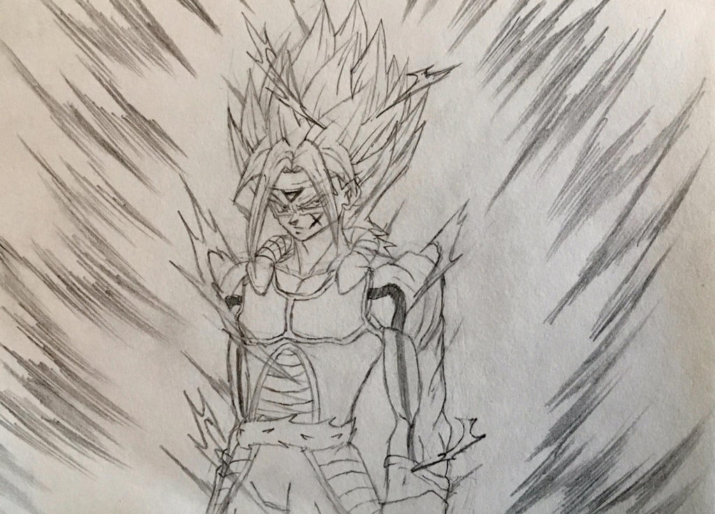 Dragon Ball: Omni Super Saiyan Bardock (Sketch) by VorticalFiveStudios