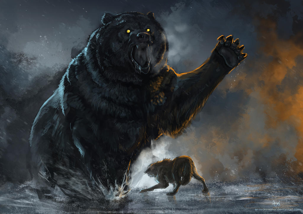 Tierras WYRD  legends. Bear_fight_by_er_reanimator-d6zge9u