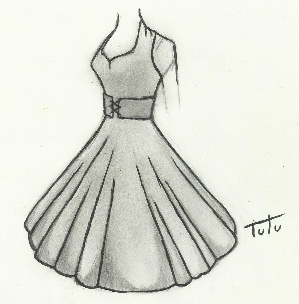 50's Dress Drawing by tutu2324 on DeviantArt