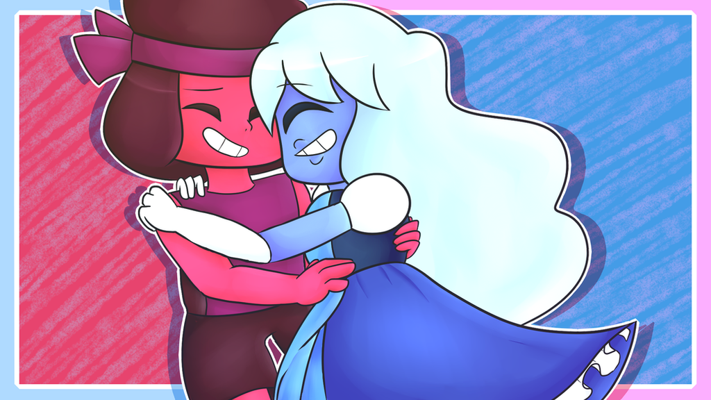 Hey guys! Here's a Steven Universe drawing I made! Ruby and Sapphire (c) Rebecca Sugar