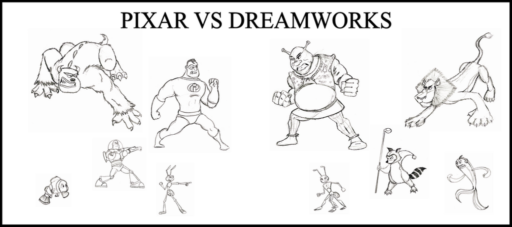 Pixar vs Dreamworks by simpleCOMICS on DeviantArt