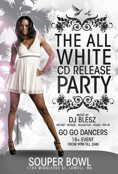 Free All White Party Flyer Template